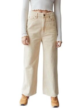 BDG Urban Outfitters Cream Corduroy High and Wide Leg Pants